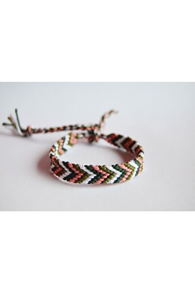 Bidüğüm Renkli Dokuma Arkadaş Bilekliği - El Emeği, Ayarlanabilir Boyut, Kalı...