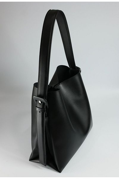 LUNABLU Women's Soft Leather Large Shopper Bag with Buckle Detail