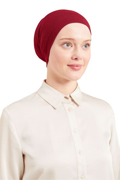 Melodi Scarf Claret Red Hijab Practical Ready Fit Bonnet