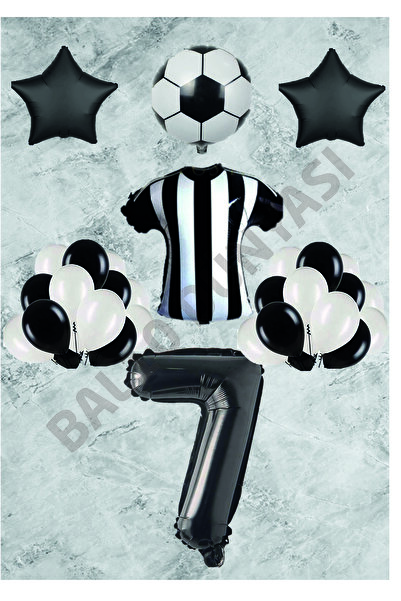BAL10 DÜNYASI مجموعة بالونات عيد الميلاد - مروحة، أبيض وأسود، العمر 7