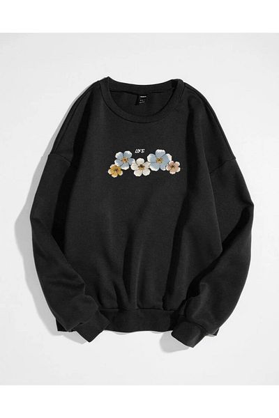 FAVORİST Hanorac cu gât crew cu model violet Life