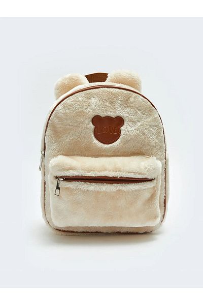 LC Waikiki Label Printed Plush Girl Backpack