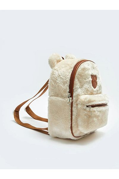 LC Waikiki Label Printed Plush Girl Backpack