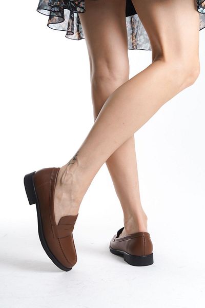 Diardi Light Brown Women's Loafers - Short Heeled Casual Shoes