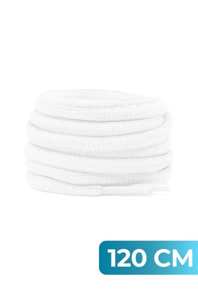 GoLite 120 Cm Oval Spor Ayakkabı Bağcığı , Atletik Bağcık 1 Çift - Beyaz