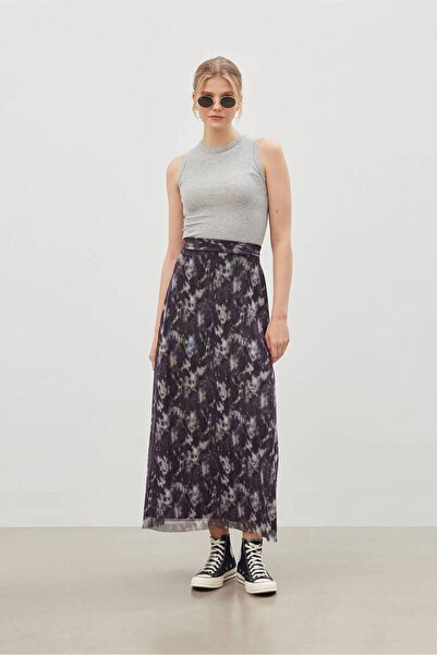 BE BLUE 90S BATİK DESENLİ TÜL ETEK