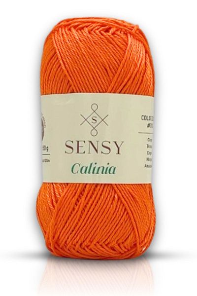 SENSY Calinia 100% bumbac portocaliu mercerizat - Detaliu fir de dantelă și fir de croșetat