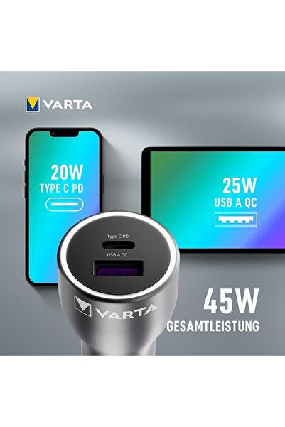 Varta Arac içi çakmaklık Şarj Aleti 45W Car Charger