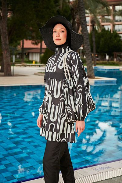 Riva Mera R2412 Μοντέλο Πλήρως κλειστό μαγιό Hijab με σχέδια