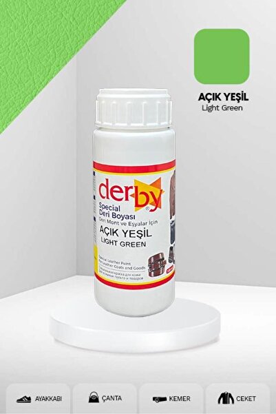 Derby Special Açık Yeşil Deri Boyası 100 ml / Mont Eşya Çanta Kemer Cüzdan Ay...