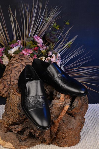 JAMES FRANCO Men's Black Genuine Leather - 100% Novelty Style Classic Shoes, Fashionable and Comfortable