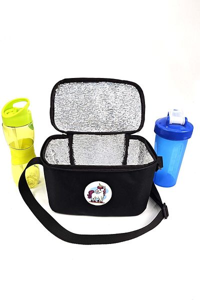 Woys Bags Cutie de prânz neagră pentru grădiniță și școală primară