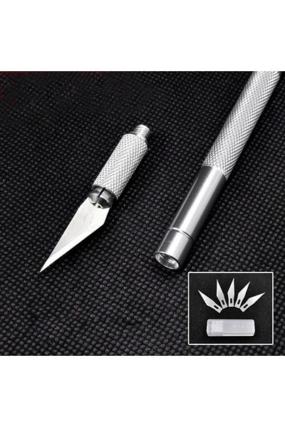 AYMAGNET Bianyo, Kretuar Knife, 5 Spare Blades Gift, Kretuar Set, Metal Handle, Cutting Knife