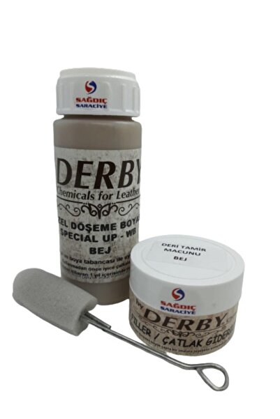 Derby Bej Oto Döşeme Boyası Ve Bej Deri Tamir Macunu