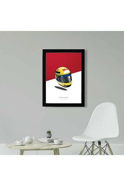KAYNOCK Ayrton Senna Helmet Poster Painting, Formula 1, Digital Design Painting