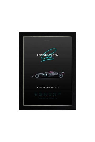 KAYNOCK Pictură poster Lewis Hamilton, Mercedes Formula 1, pictură cu design digital