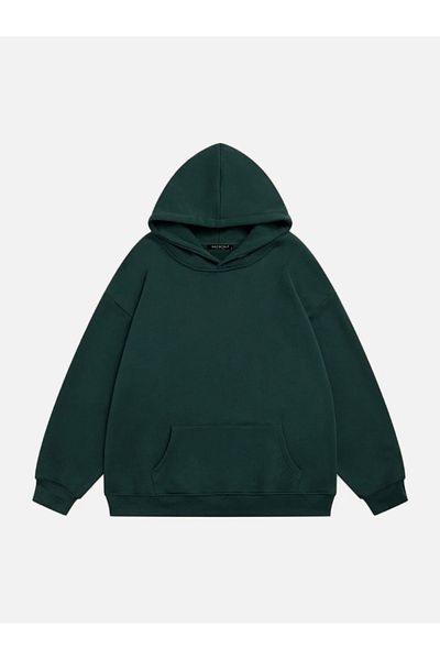 Mad&Calf Κόκκινο φούτερ με στάμπα 8 μπάλας Unisex Oversize με κουκούλα Fleece