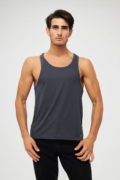 YÜKSEL IŞIK Men's Athlete Tank - Anthracite Printed Color