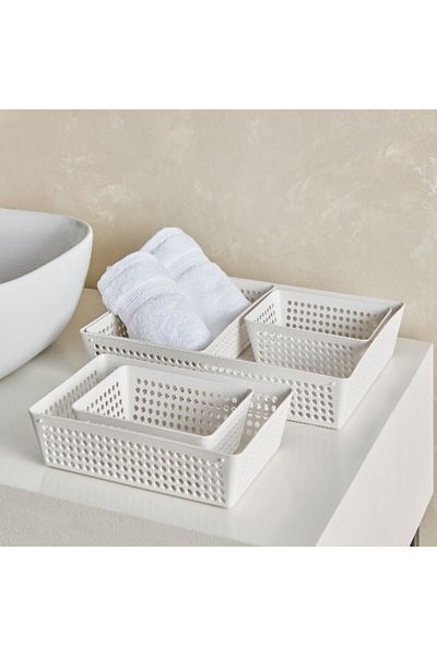 Home Box Rice Husk Fashion Utility Storage Basket - Set of 5