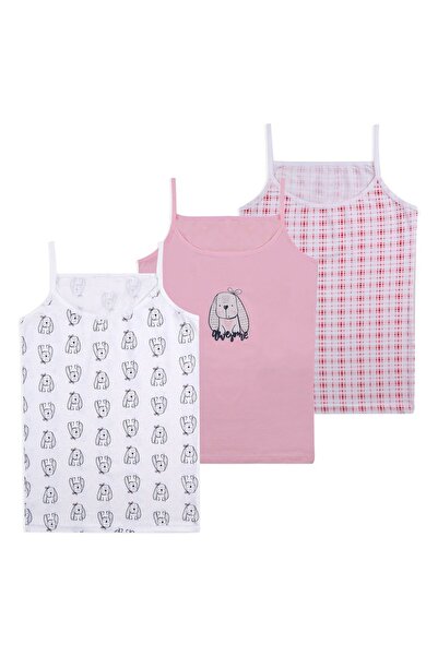 koza iç giyim Girl's 3-Piece Cute Dog Patterned Tank Top