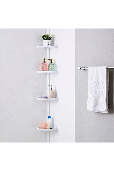 Home Box Sanity Telescopic Extendable Shower Rack with 4-Baskets