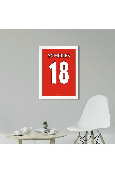KAYNOCK Paul Scholes Jersey, Machester United, Πίνακας ζωγραφικής με αφίσα ποδοσφαίρου Πίνακας ψηφιακής σχεδίασης