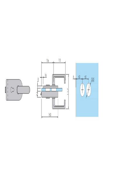 Wold Glass Door Handle and Lock - Rondo Door Handle, Alm. Striker and Springless Hinge Set