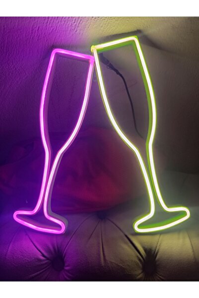 KAMER NEON LED IŞIKLI KOKTEYL BARDAKLARI İKİLİ