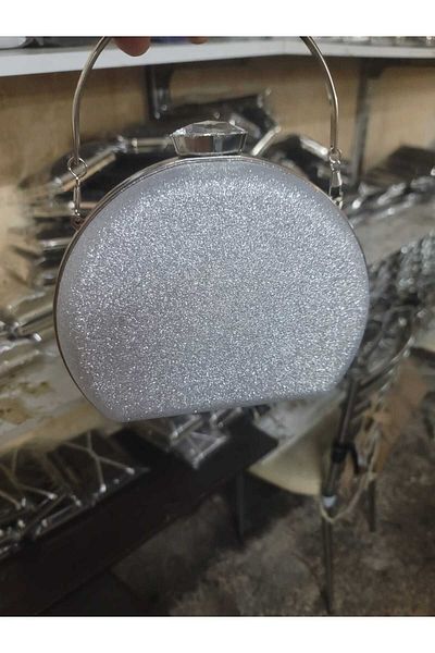 lowell home Βραδινή τσάντα Φόρεμα Διπλής Όψης Glittery Silver Rhinestone - Flask