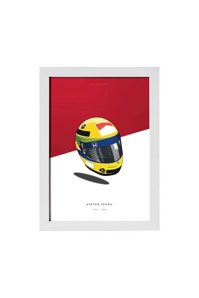 KAYNOCK Επιτραπέζια αφίσα Ayrton Senna Helmet, Formula 1, Πίνακας ψηφιακού σχεδιασμού