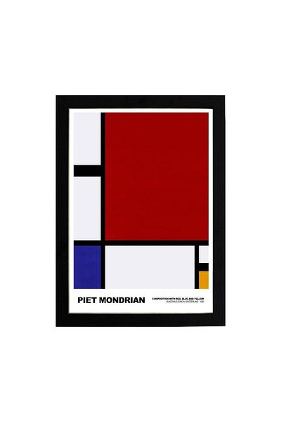 KAYNOCK Piet Mondrian Roșu, Albastru și Galben, Modern, Artă Contemporană, Poster Tablo Design Digital
