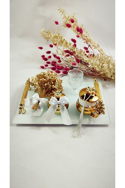 Basic Creation Σετ δίσκου καφέ White Groom - Προσαρμόστε τον ατόμο - Προσθέστε μαργαριτάρι κύπελλο και δίσκο