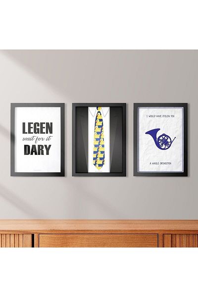 KAYNOCK Set de 3 Hımym, Cum am cunoscut mama ta, Barney, Set de picturi, Poster de pictură Design digital