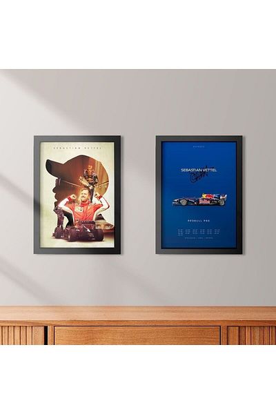 KAYNOCK Sebastian Vettel Σετ 2, Formula 1, F1, Red Bull, Ferrari, Ψηφιακός Σχεδιασμός Ζωγραφικής Αφίσας