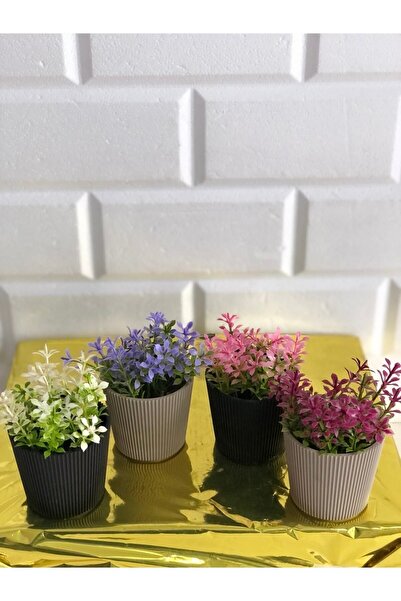 paris dünyası 4 Adet Küçük Boy Plastik Yapay Çiçek