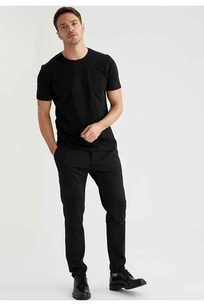 Know Ανδρικό μπλουζάκι Regular Fit Crew Neck Basic σε μαύρο χρώμα