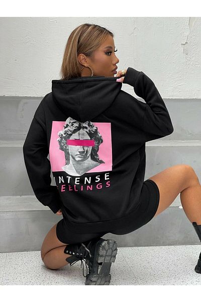 Know Unisex Μαύρο Έντονο Φούτερ Φούτερ με κουκούλα Hoddie