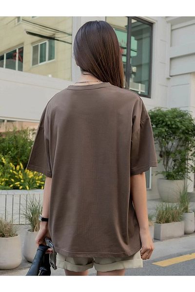 Know Γυναικείο μπλουζάκι καφέ The Discover με στάμπα Oversize