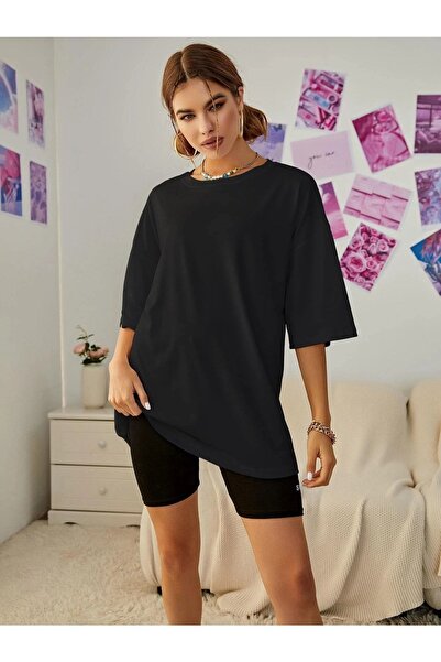 Know Women's Black Breath Deeper Printed Oversize T-Shirt