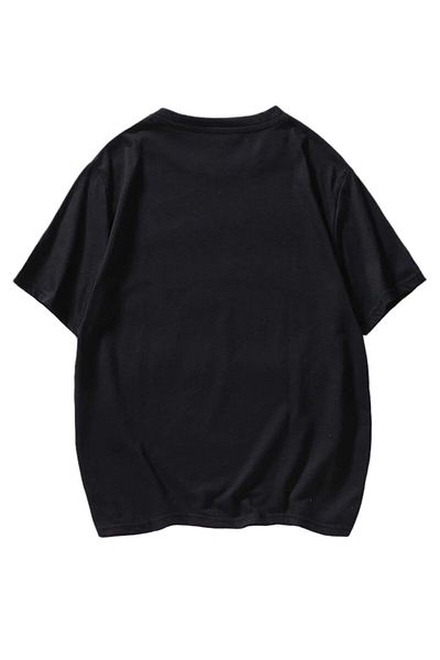 Know Μαύρο μπλουζάκι Unisex Oversize Smiling Face με στάμπα