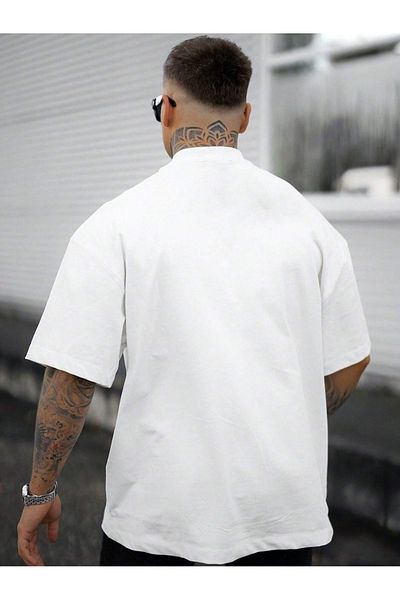 Know Men's White California United State 91 Printed Oversize T-Shirt