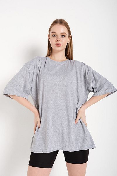 Know Γυναικείο μπλουζάκι Oversize σε γκρι χρώμα