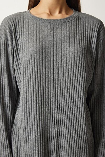 Know Női füstölt zsinóros kötött blúz nadrág szett