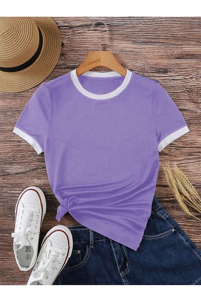 Know Μπλουζάκι Unisex λιλά χτενισμένο βαμβακερό Interlock