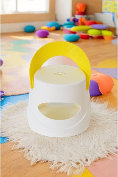 Elefan Pati Desenli Kreş Taburesi -sarı