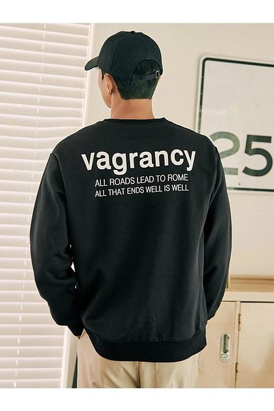 Know Schwarzes, bedrucktes Oversize-Sweatshirt im Vargancy-Design