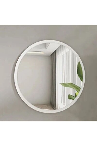Genel Markalar Dekoratif Aynalı Pleksiglass Beyaz Çerçeve ( Kendinden Yapışkanlı - Kırılmaz ) 40x40cm