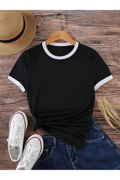 Know Unisex Μαύρο χτενισμένο μπλουζάκι Interlock