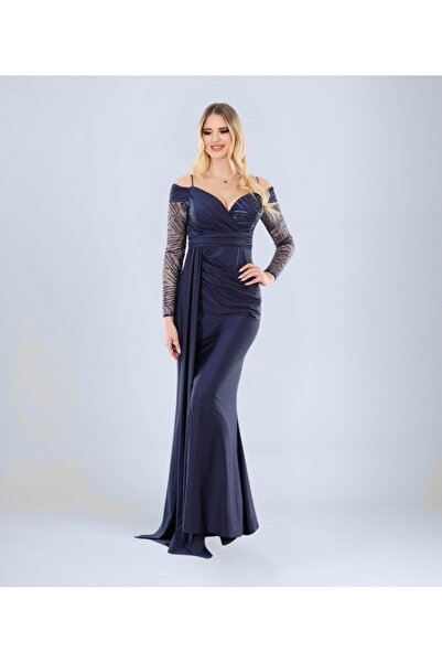 OTHERONE Yırtmaç Detaylı Nakış Kombinli Abiye Elbise