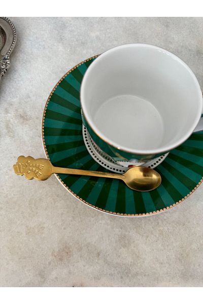 Hatice sakallı design 1 Piece New Year's Christmas Gold Coffee Spice New Year's Dessert Spoon (Snowman)